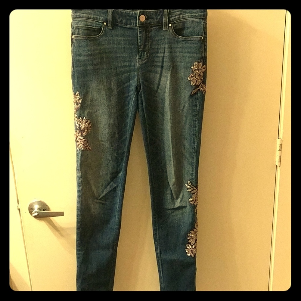 White House Black Market Sequined Jeans